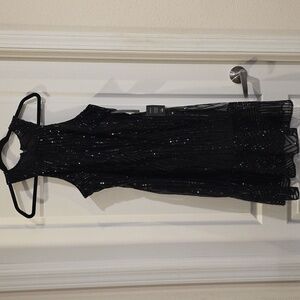 Lulu's Black Sequin Backless Dress